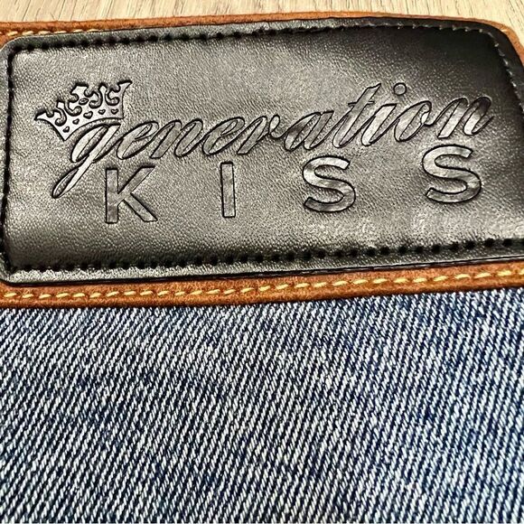 Generation Kiss x Dolls Kill stretchy flare jeans brown fringe Cowboy sz XL - Picture 10 of 13